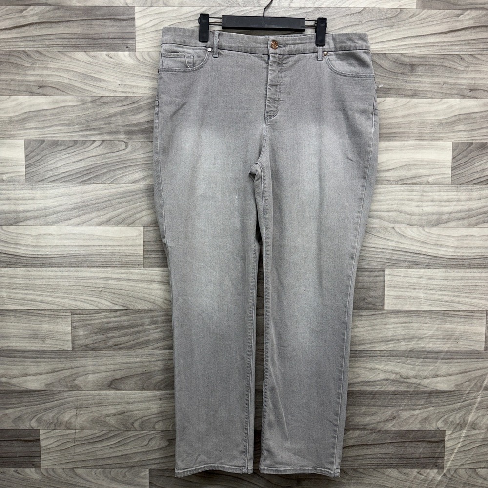 Chico's So Lifting Jeans Womens 14 S/ 2.5S (37x28) Gray Slim Leg Stretch Casual